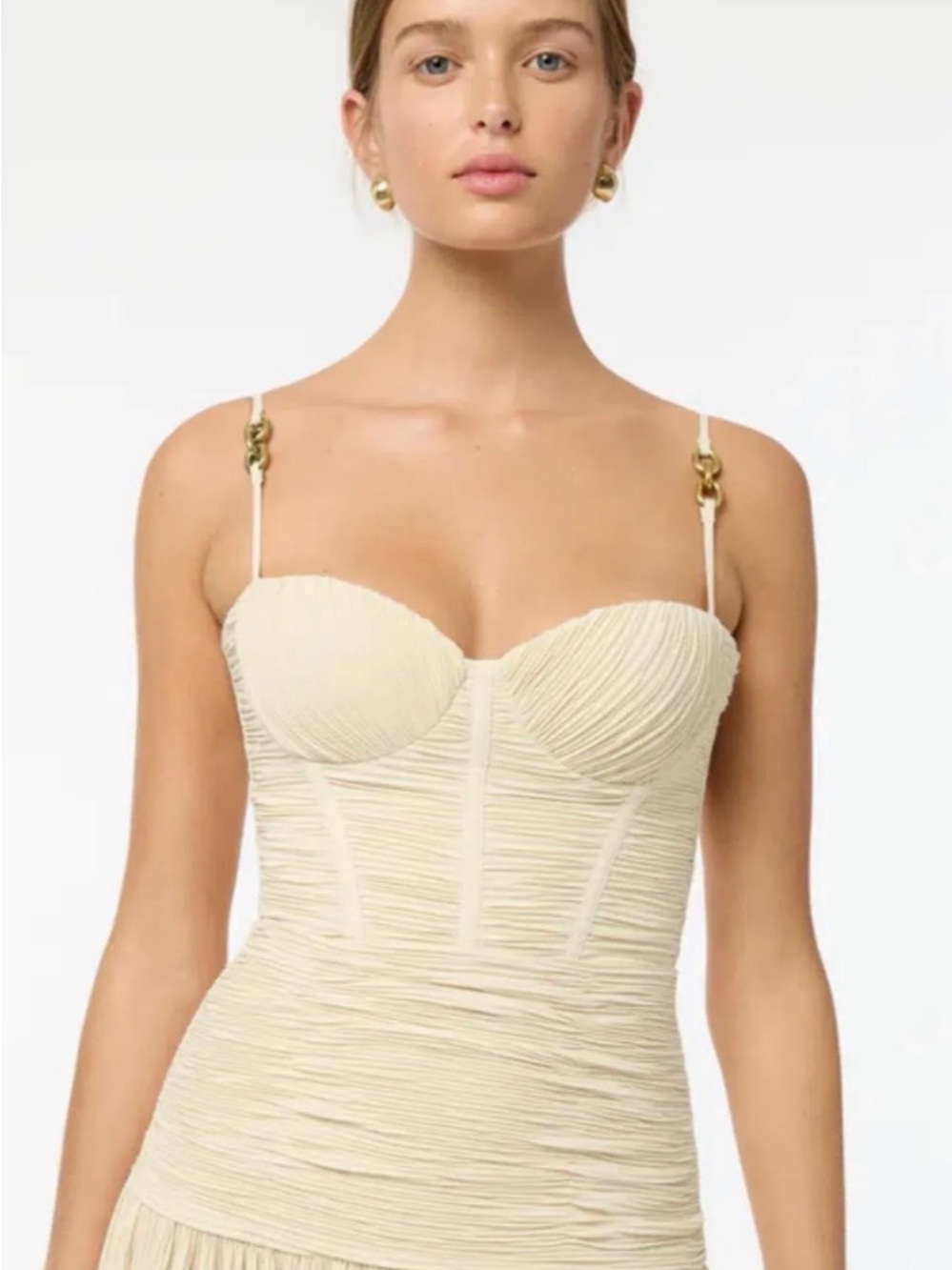 Manning Cartell Double Pleat Bustier Top in Nougat